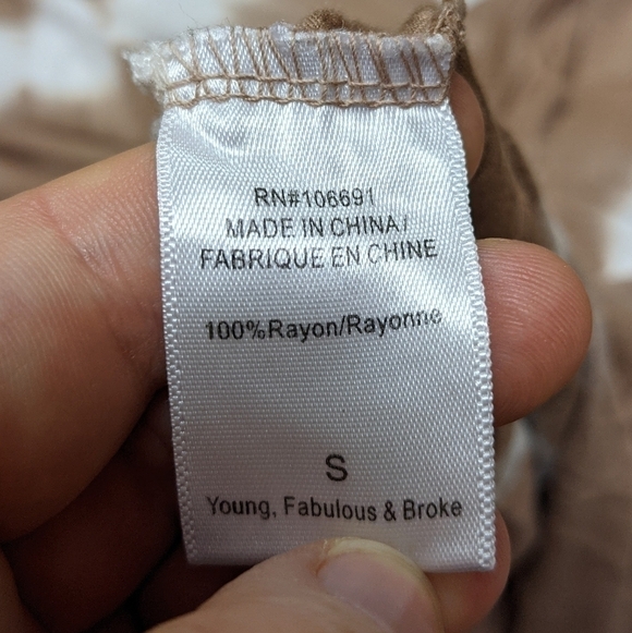 ✨3/$15 Young Fabulous & Broke brown tie dye maxi dress S - Picture 11 of 11